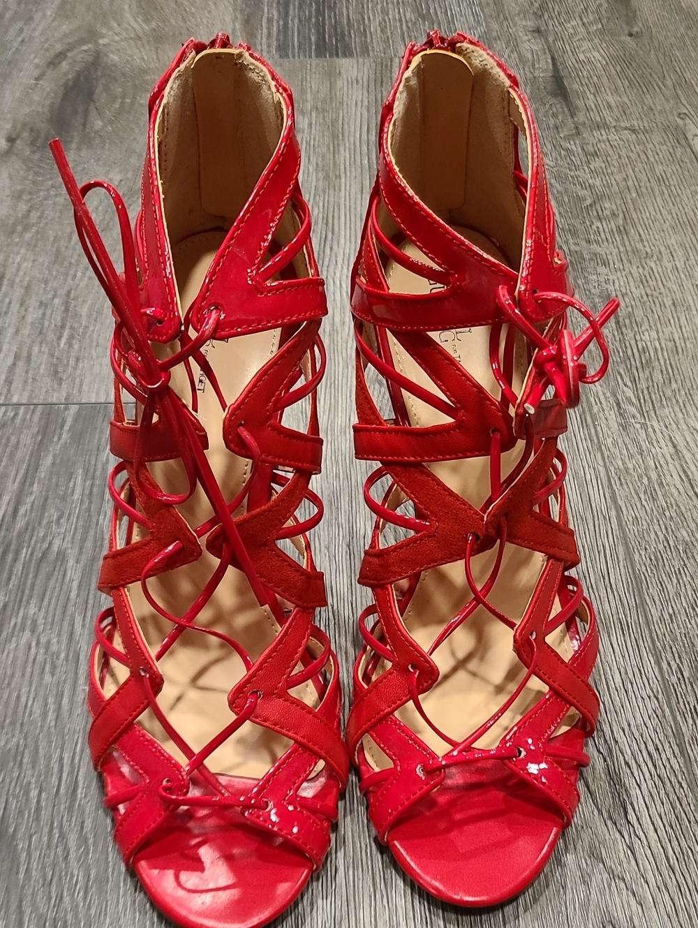 Prabal Gurung for Target Red Lace-Up Strappy Heels